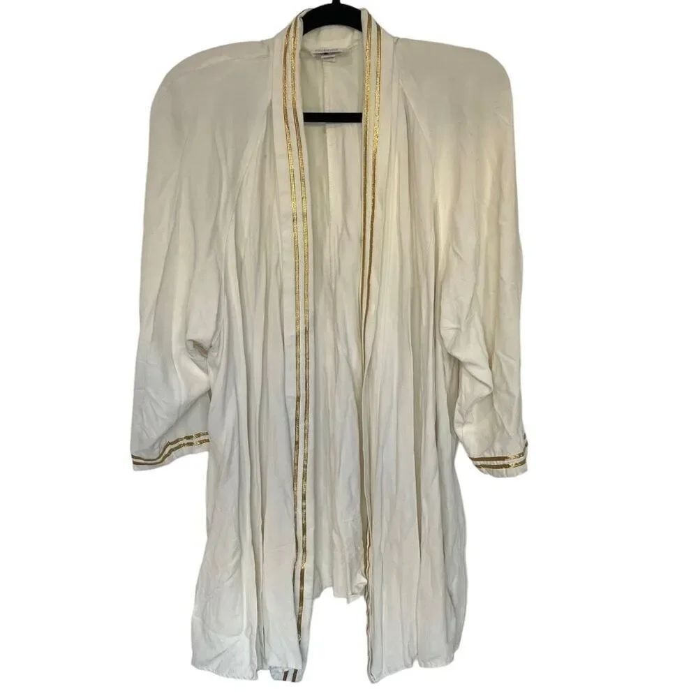 🔥4/$25 Sheena Fashions Women's Cream Open Front Raglan Sleeve Suit Size 24